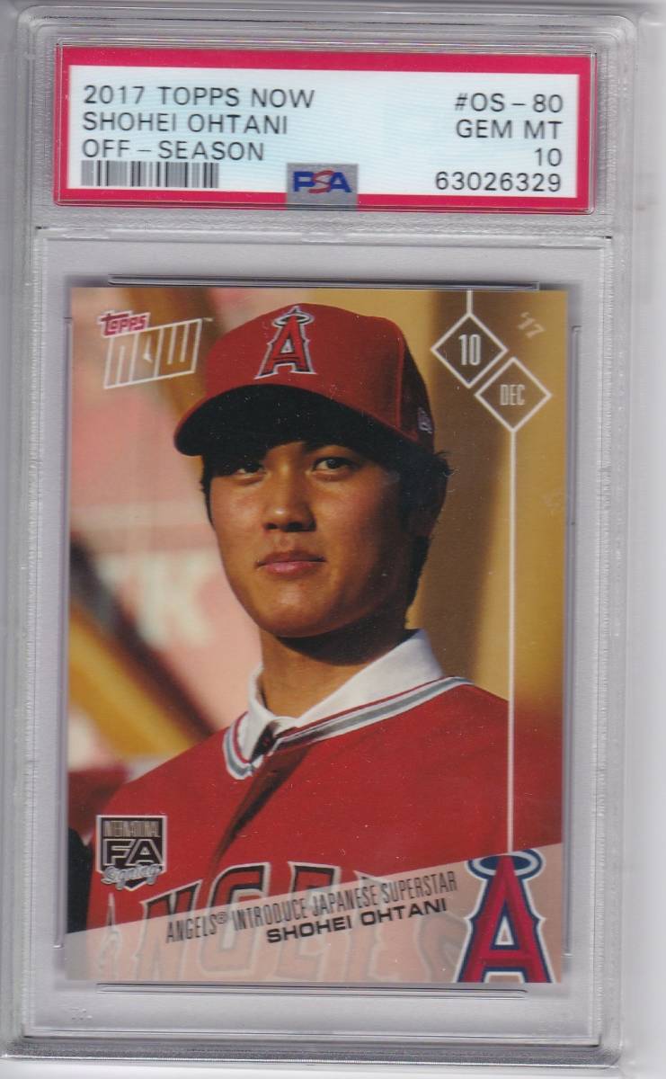 PSA 10! SHOHEI OHTANI 大谷翔平 (ANGELS) 2017 TOPPS NOW OFF-SEASON