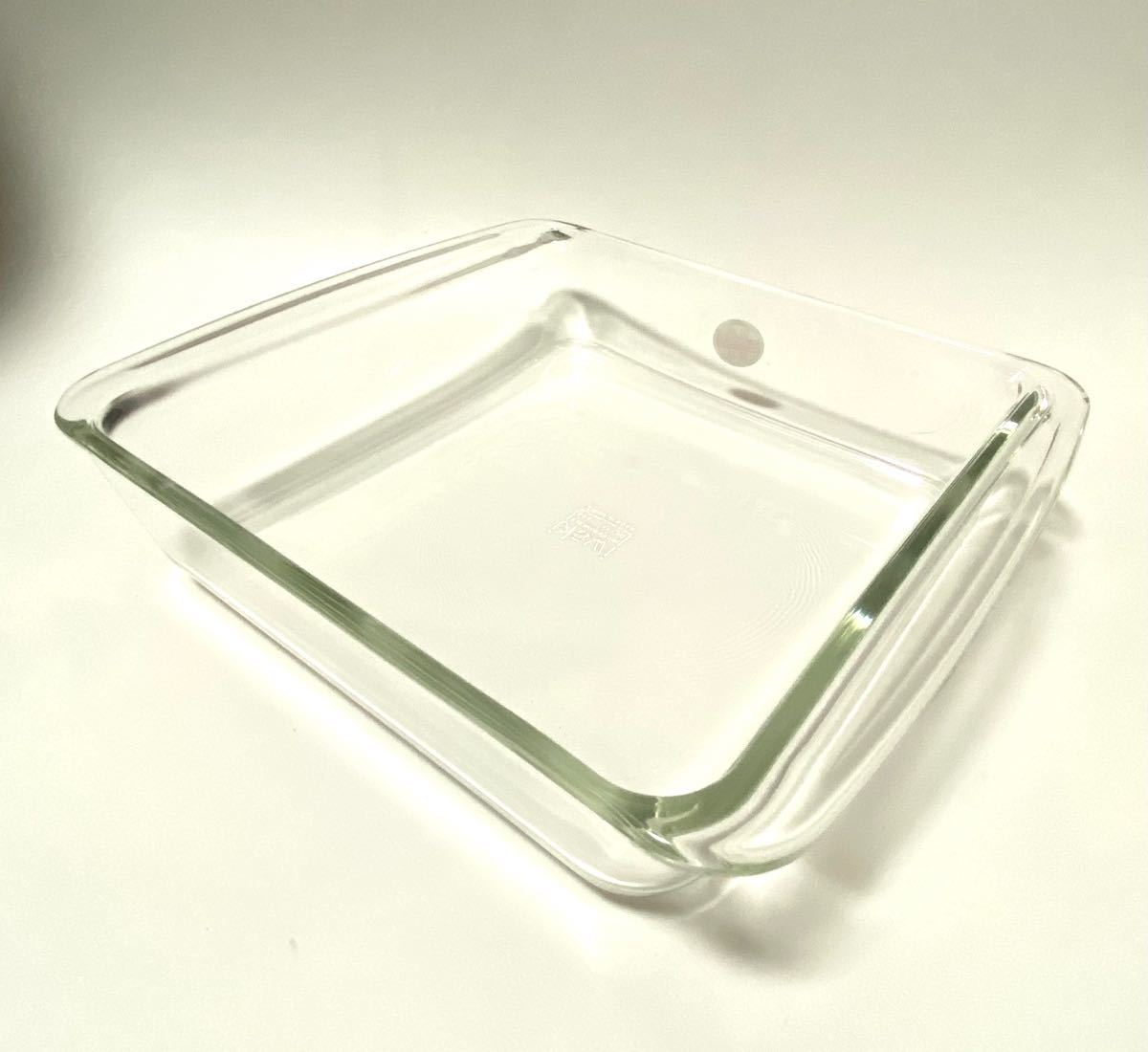 イワキ耐熱ガラスケーキ型　パウンドケーキ角型 18×8cm KBC211+グラタン皿　角型18×18㎝KBC221 新品2点セット