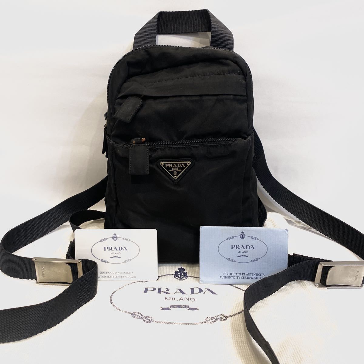 1円スタート》PRADA プラダ ミニリュック リュック 三角ロゴ 三角