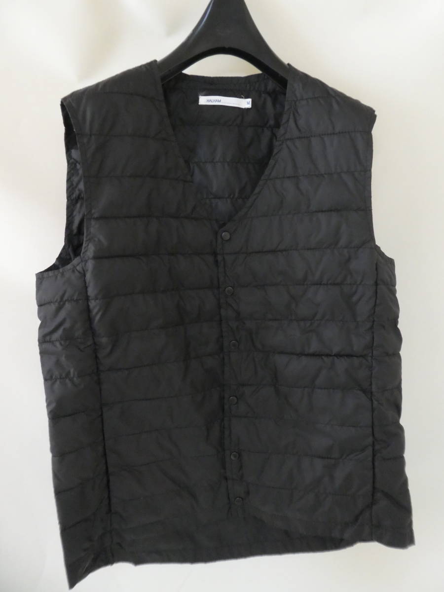 Yahoo!オークション - 21.HALHAM 黒 中綿 ベスト M 165-175