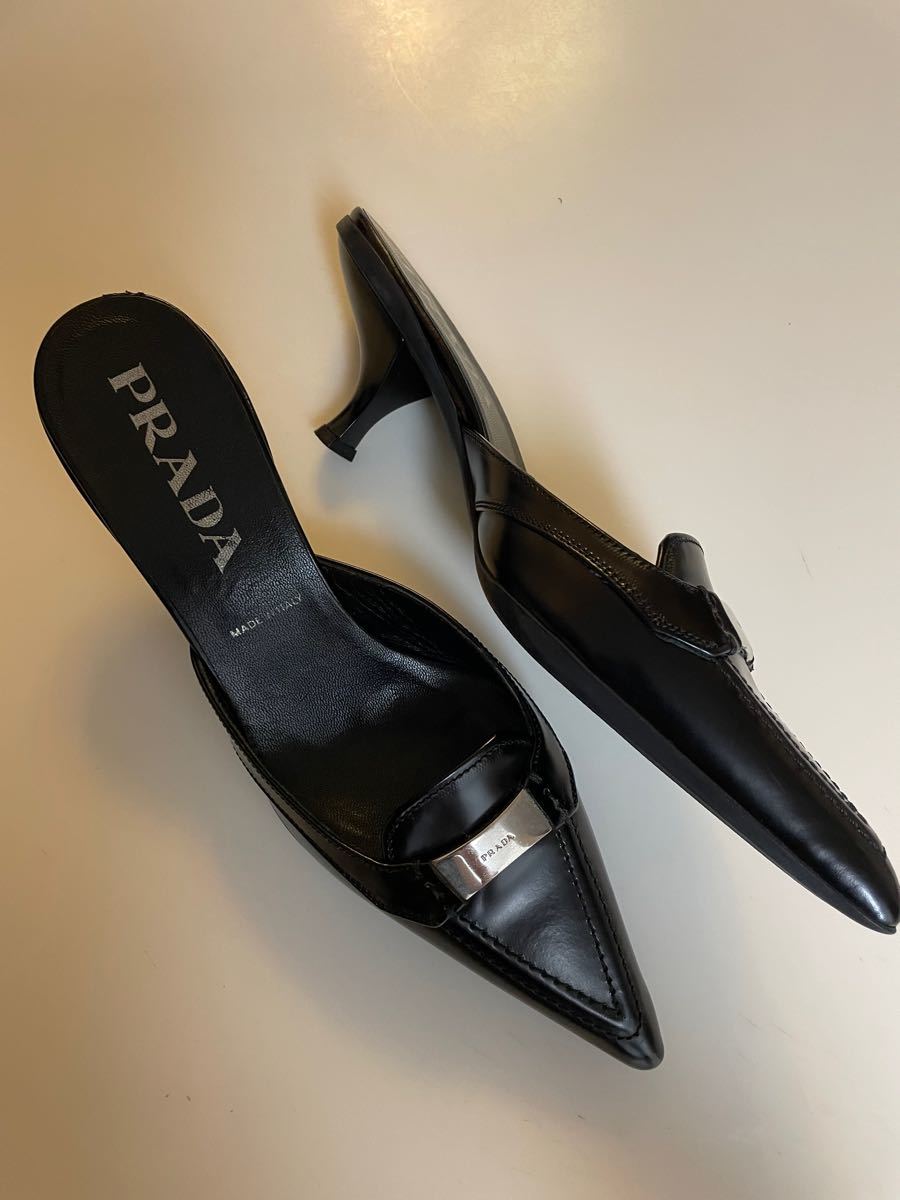 美品!プラダPRADA ミュール ブラック・サイズ35 | contifarma.pe