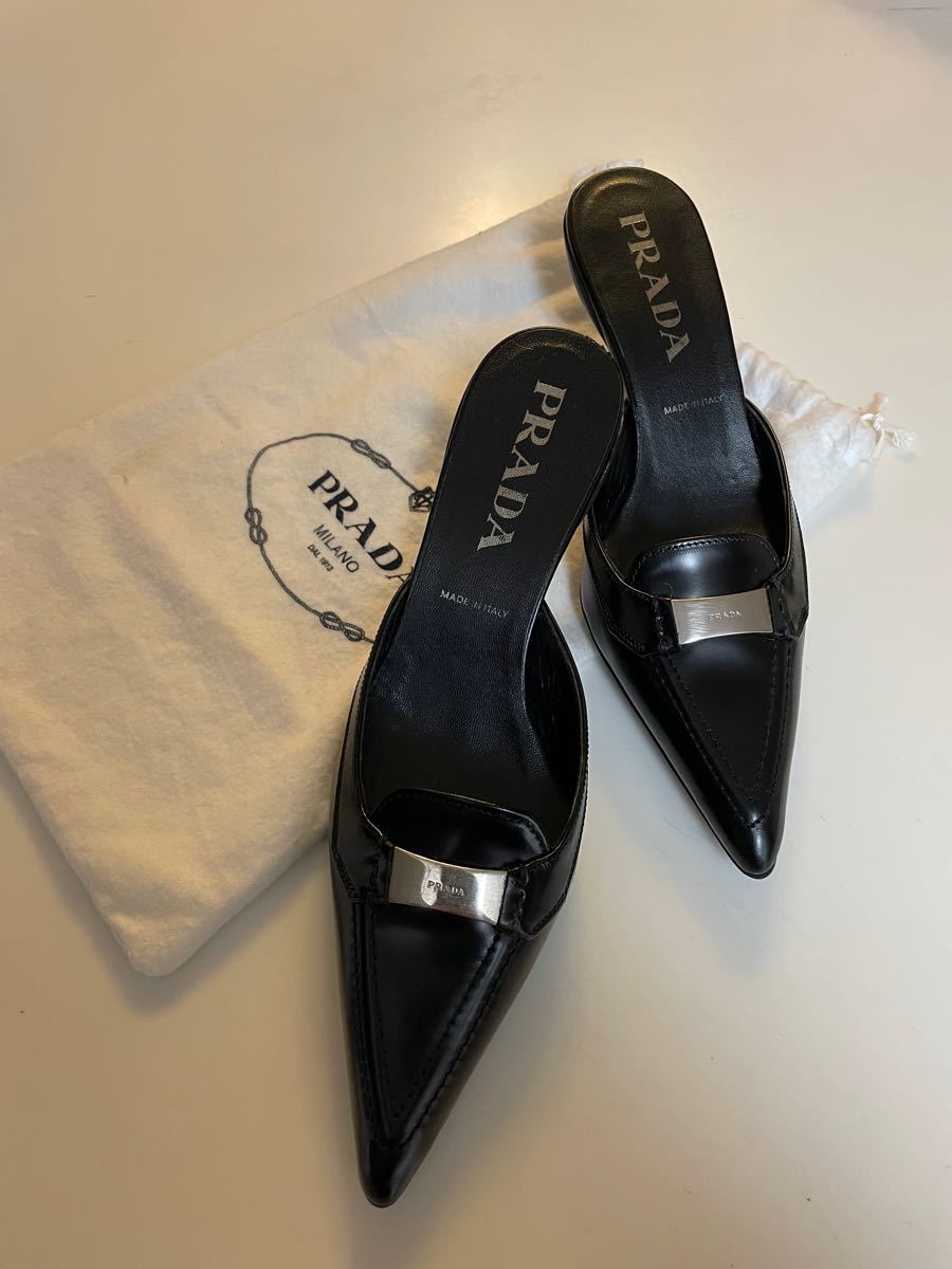 美品!プラダPRADA ミュール ブラック・サイズ35 | contifarma.pe