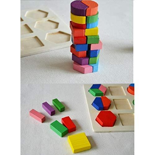 パズル3種類セット phalatina パズル 型はめ 認知 知性 想像 創造力 積み木 形合わせ 木のおもちゃ 色彩感覚 幼児 知育 玩具 正方形_画像7