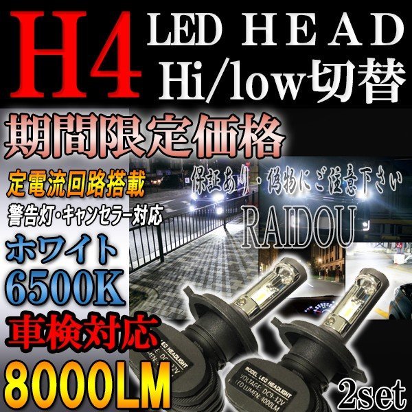 eKアクティブ H16.5-H18.8 H81W ヘッドライト6500ｋ LED ファンレス ハロゲン車専用 :三菱車専用_画像1