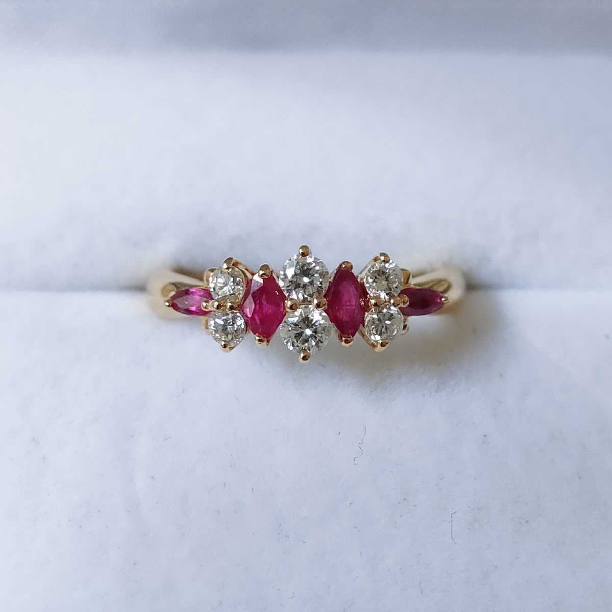 ダイヤモンド×ルビー リング K18YG 0.37ct 0.35ct 3.2g | charcas.gob.mx