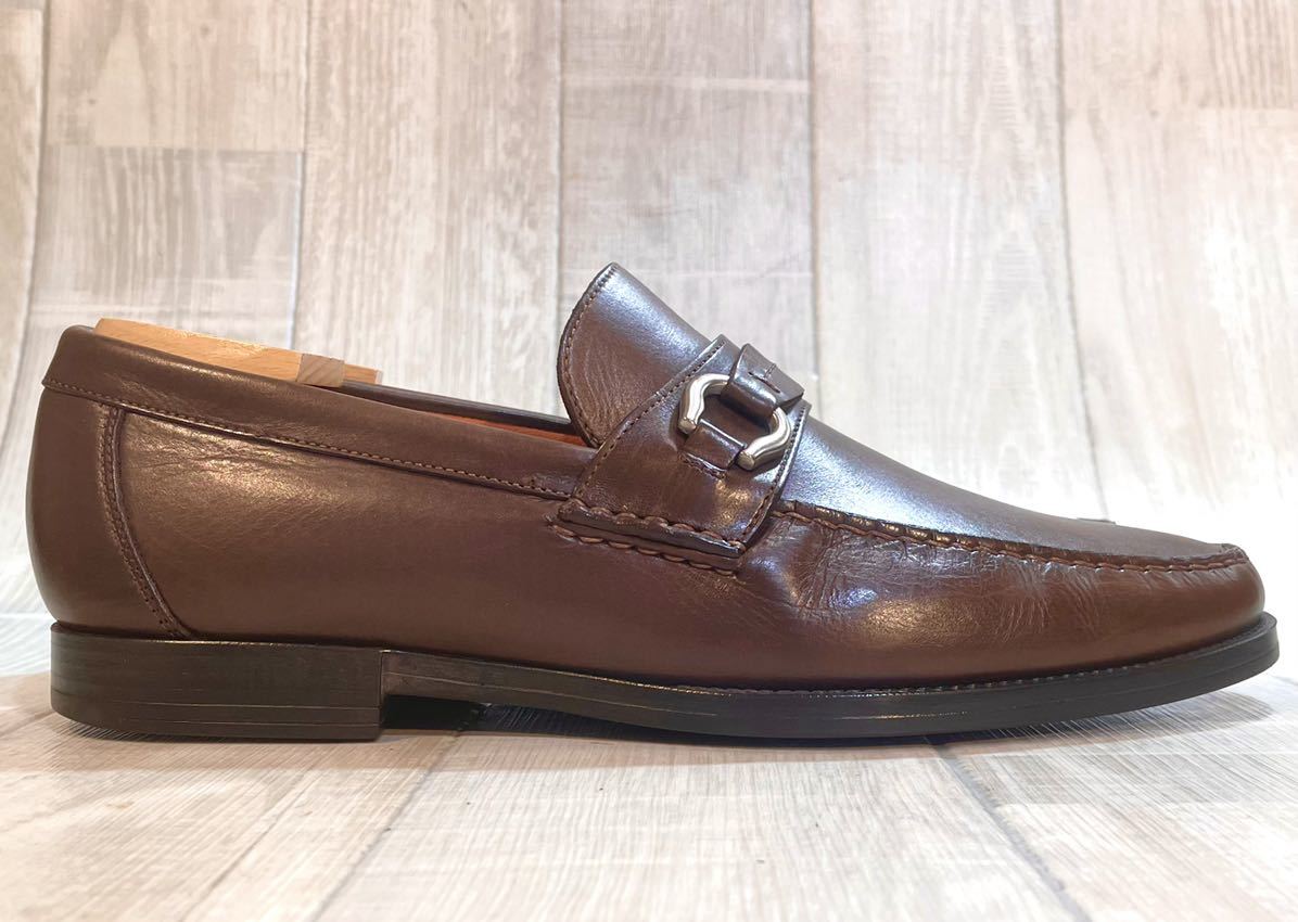 Santoni サントーニ◆25cm 6.5◆ITALY製◆ビットローファー モカシン 革靴 レザー 本革 ビジネスシューズ カジュアルシューズ 靴 メンズ 茶_画像3