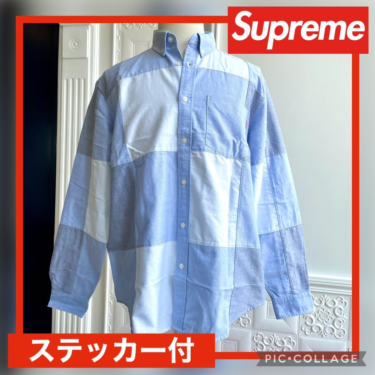 ◇新品未使用◇Supreme Patchwork Oxford Shirt Blue L シュプリーム