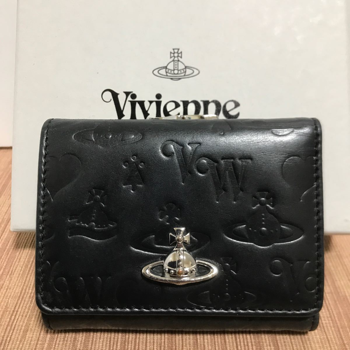 Vivienne Westwood ヴィヴィアン　JEAN SMALL FRAME WALLET 口金三つ折り財布　ブラック