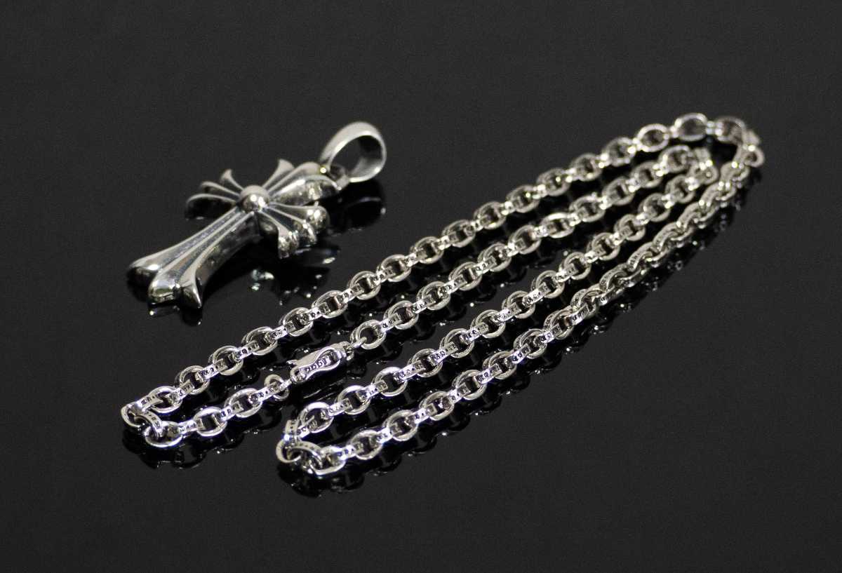 55センチ ペーパーチェーンネックレス ペンダント付き シルバー 55センチ ペーパーチェーンネックレス ペンダント付き シルバー
