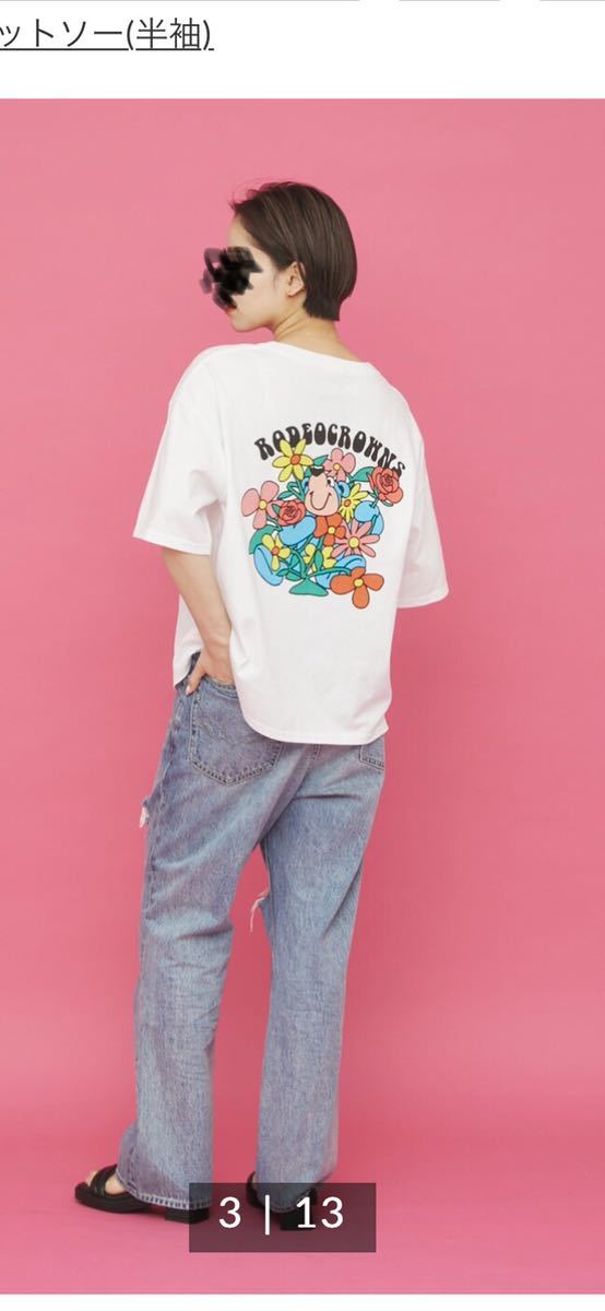 ロデオクラウンズ★0528MATT FLOWER Tシャツ★新品タグ付未開封ホワイト_画像1