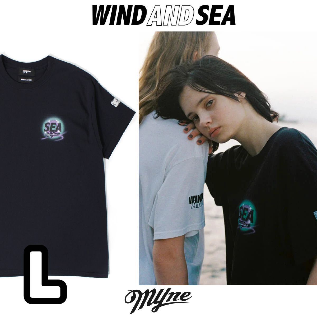 新品】WIND AND SEA × MYne ロゴ Tシャツ ブラック L ウィンダンシー