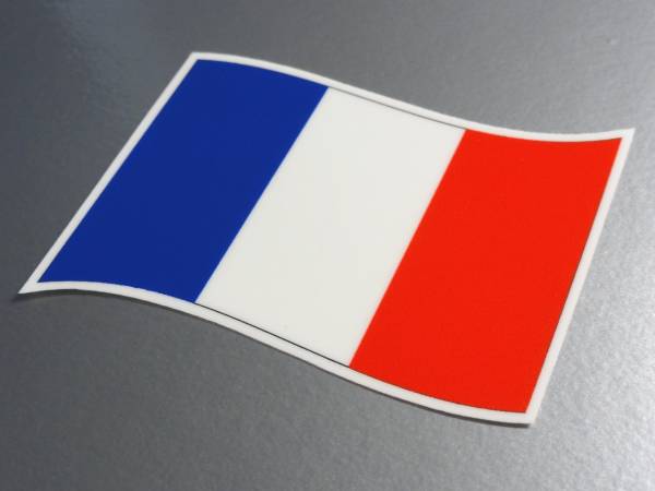 w2■フランス国旗ステッカー Sサイズ【2枚セット】■France トリコロール ルノー ルーテシア カングー 耐水シール 車 スーツケースなど EU_画像2