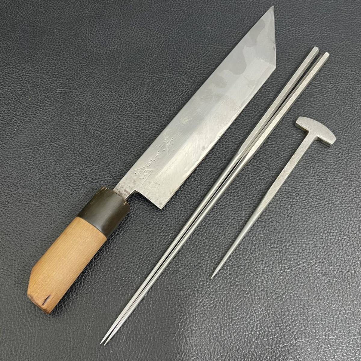 ヤフオク! - (7) プロ 職人 かね惣 和包丁 純日本鋼 うなぎ裂き包...