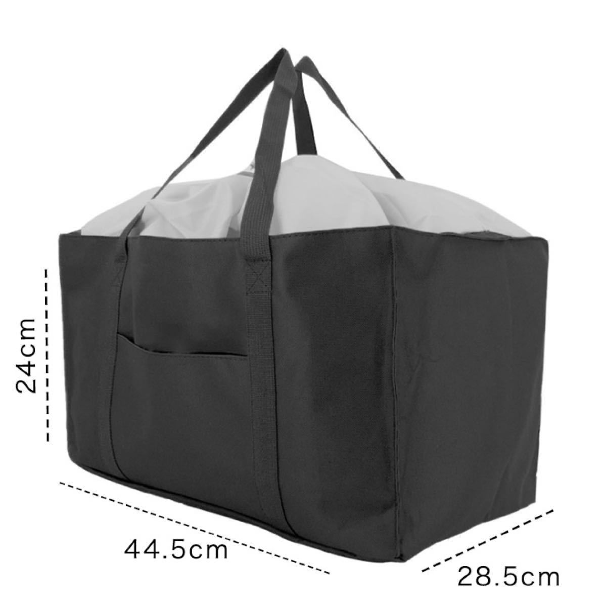 エコバッグ 買い物バッグ 買い物袋 バッグ レジカゴ レジカゴバッグバッグ  トートバッグ ボストンバッグ 大容量 収納袋 黒