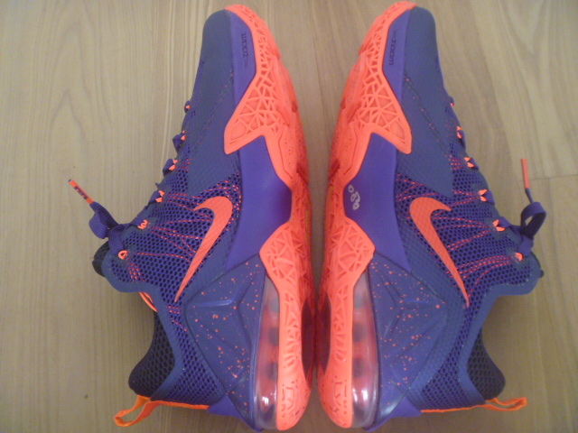 超美品 Nike LeBron XII 12 Low Court Purple/Cave Purple/Laser Orange ナイキ バッシュ レブロンジェームスUS10.5/28.5cm スニーカー_画像6