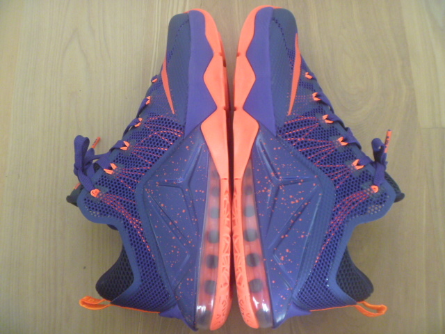 超美品 Nike LeBron XII 12 Low Court Purple/Cave Purple/Laser Orange ナイキ バッシュ レブロンジェームスUS10.5/28.5cm スニーカー_画像7