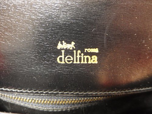 0620216a【delfina roma ITALY デルフィーナ 2way ショルダーバッグ】ブラック/18×25×8.5cm程度/中古品/ハンドバッグ_画像8