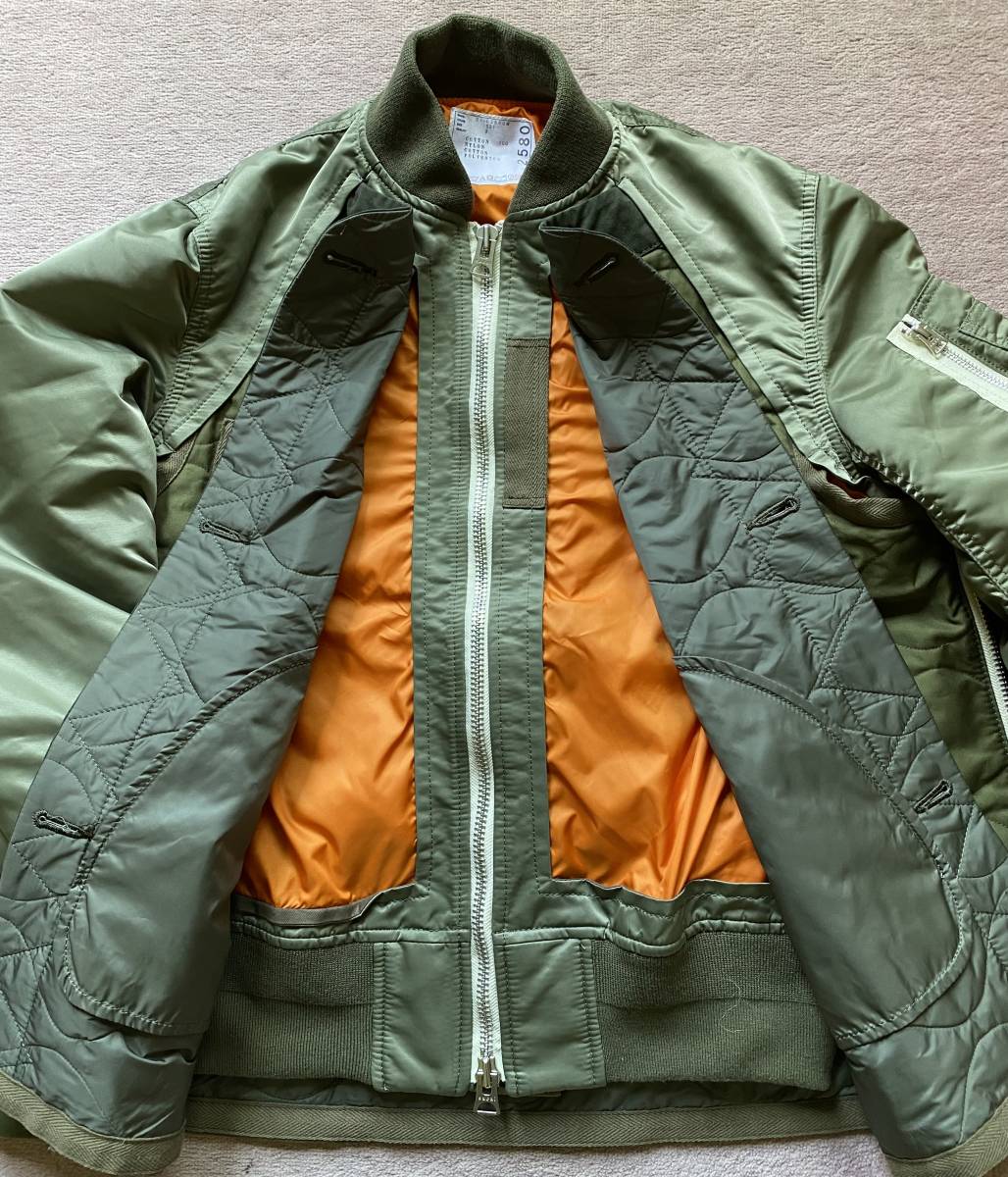 新品 21AW sacai Nylon Twill Blouson KHAKI 2 ☆ 21-02580M ナイロン