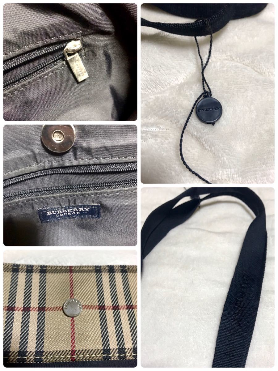 Burberry London トートバッグ ノバチェック ナイロン ブラック