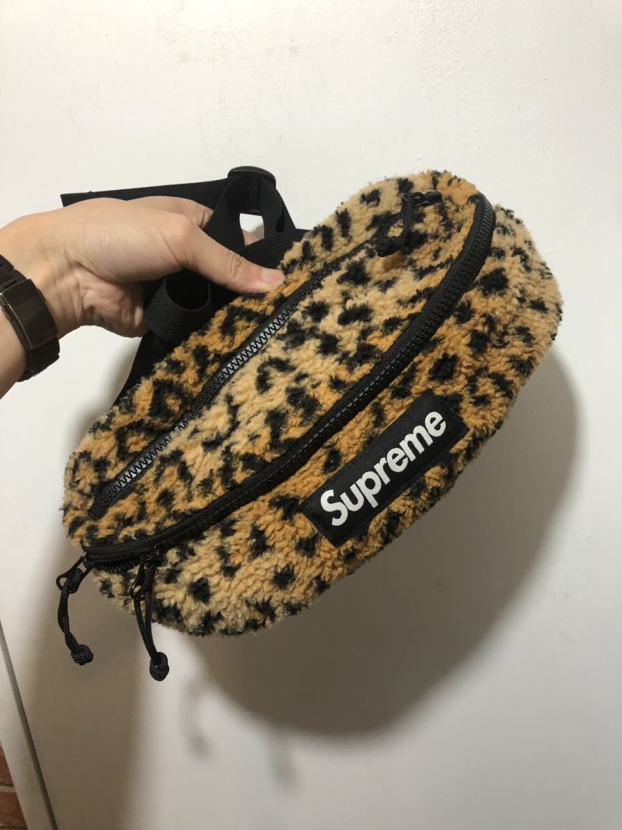 Supreme シュプリーム 17AW Leopard Fleece Waist Bag レオパード