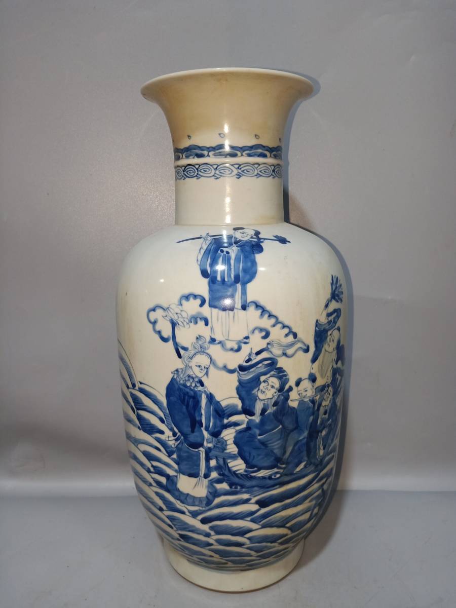 典藏*陶瓷器*清代八仙過海瓶】花瓶花器極美品中国時代美術兩點同出