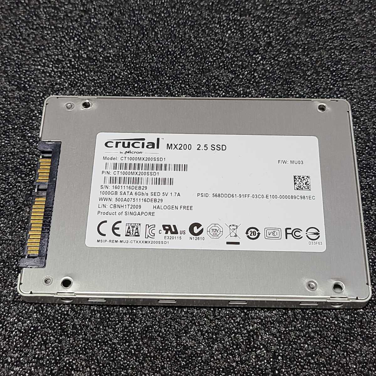 CRUCIAL CT1000MX200SSD1 1TB SATA SSD 正常品 2.5インチ内蔵SSD フォーマット済み PCパーツ 動作確認済み 1000GB (2)