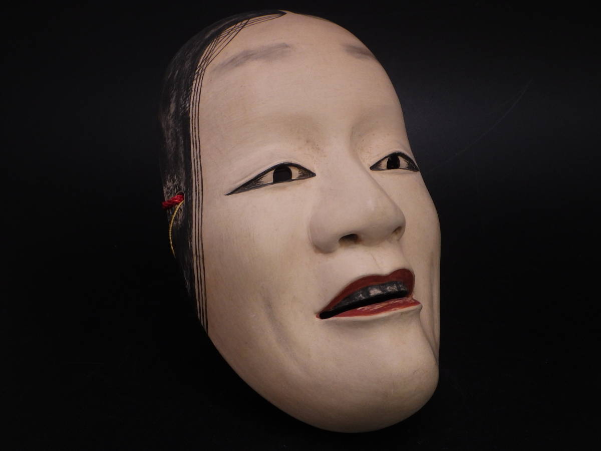 芸術【能面 深井】木彫 日本伝統工芸美術 能面 飾物 Noh mask 迫力