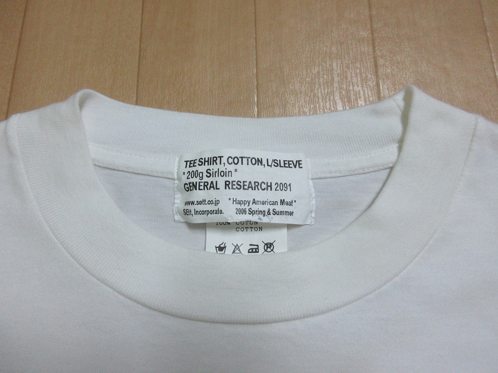 00's 日本製 GENERAL RESEARCH 2006年 200g Sirloin 長袖Tシャツ S ジェネラル リサーチ サーロイン ロンT牛肉 ステーキMOUNTAINマウンテン_画像8