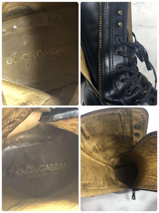 LA2736 Dolce&Gabbana ドルチェ&ガッバーナ ブラック ブーツ ベルト 袋付き_画像7