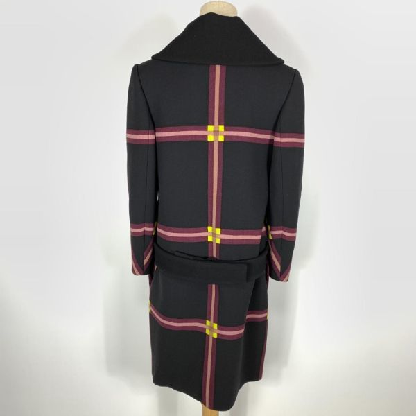 LA2668 名作 PRADA プラダ ロングコート マルチカラー バージンウール
