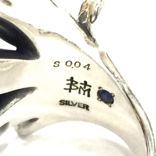 ブラッディマリー バトルリング SILVER サファイア 0.04ct 重量26.9g 15号 アクセサリー ファッション小物 メンズ_画像4