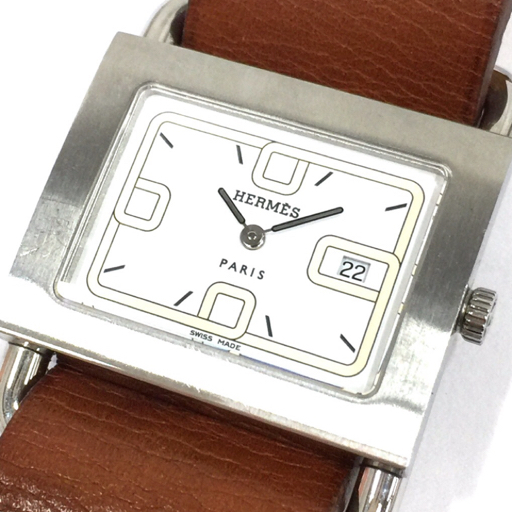 エルメス 腕時計 BA1.510 バレニア ホワイト 白文字盤 デイト クォーツ