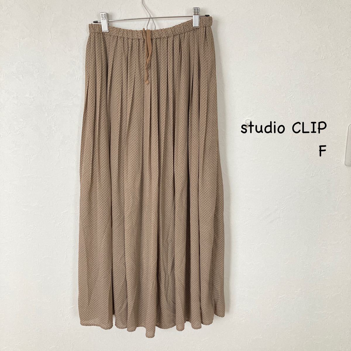studio CLIP（スタディオクリップ）柄プリーツイージースカート サイズF  マキシスカート ウエストゴム