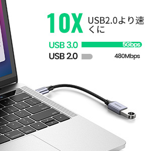USB TypeC to USB3.0 OTG 変換ケーブル No.8　黒