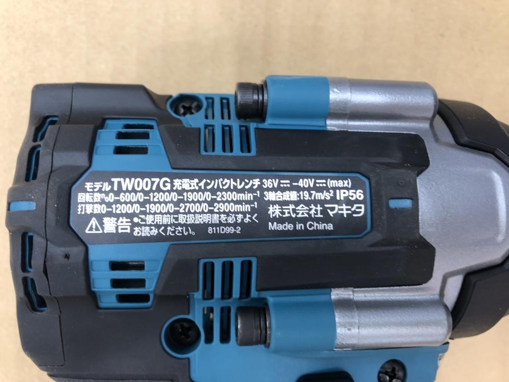 010未使用品makita マキタ 40V 充電式インパクトレンチ TW007G 本体のみ 通電、初期動作のみ確認 