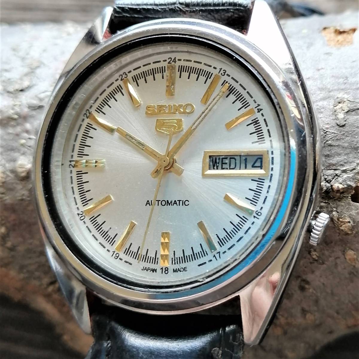 【超美品！】SEIKO5 自動巻き1970年代！ヴィンテージ腕時計メンズセイコー5男性人気ブランド逆輸入モデル日本未発売アンティーク 0612f_画像1