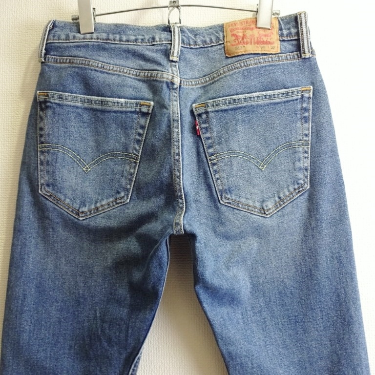 即決★ 送料無★ 良品★　リーバイス　512　W77cm　スリムテーパードデニム　ストレッチ　藍青　Sz.30　Levi's　E892