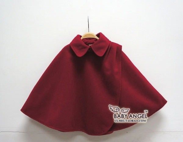 140cm Kids child clothes girl tops outer autumn winter winter poncho ko- mantle one in red 