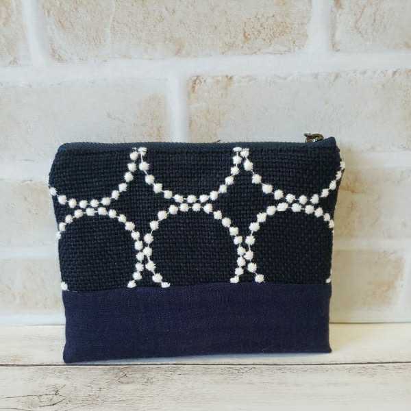  hand made! pouch mina perhonen .... pouch navy tambourine choucho