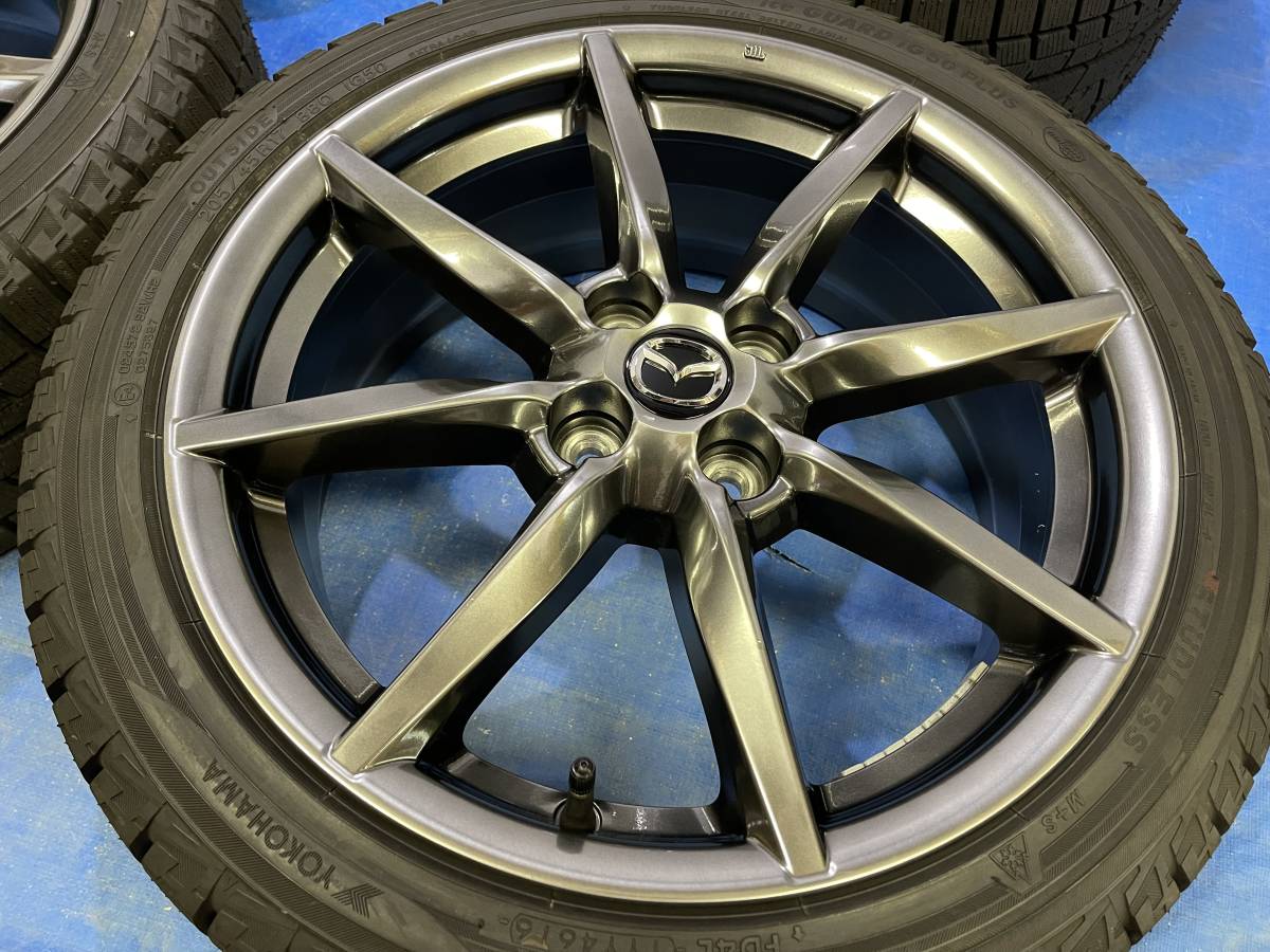 □美品NDロードスターRF純正MAZDAマツダ17x7J+45 100/4H 横浜iceGUARD