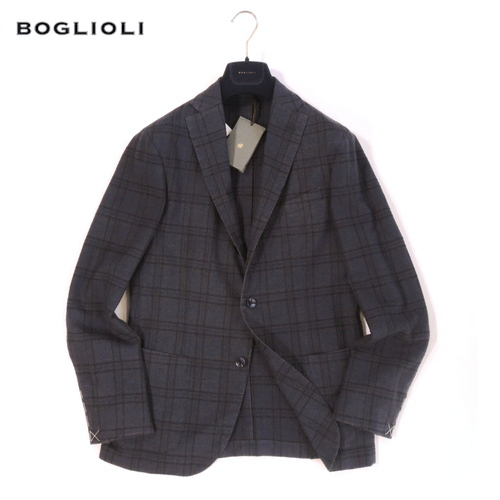 【定価16.2万・新品・46】BOGLIOLI（ボリオリ）K.JACKET ウールシルク シングル3Bジャケット ネイビーチェック N2902J