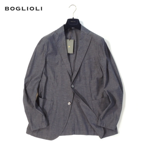 【定価10.7万・新品・48】 BOGLIOLI（ボリオリ）OG052J ウールコットン シングル3Bジャケット グレーソリッド アンコンストラクテッド_画像1