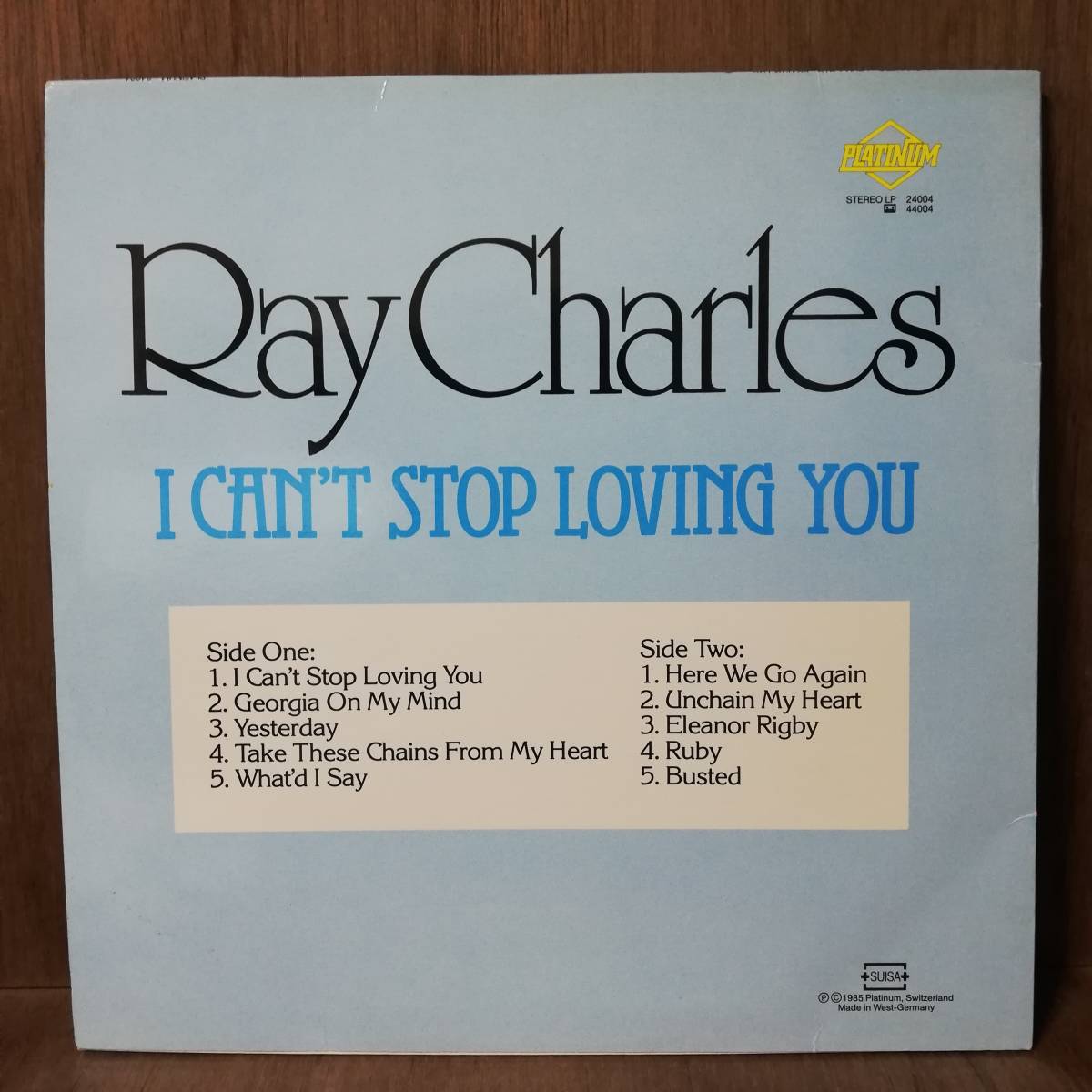 LP - WEST GERMANY盤 - Ray Charles - I Can't Stop Loving You - 24004 - *21_画像2