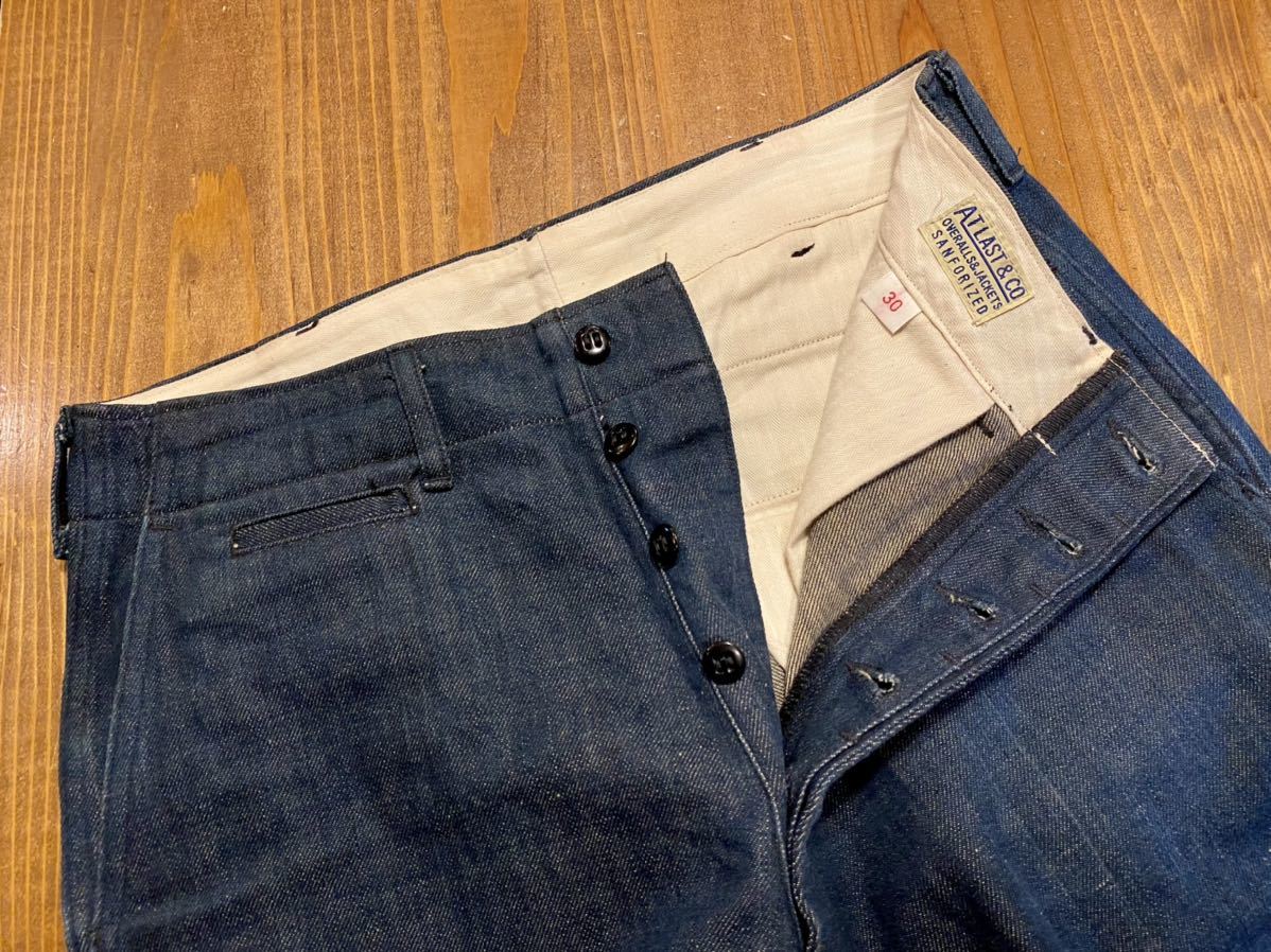 atlast＆co アットラスト デニム ワーク トラウザー w30 timeworn