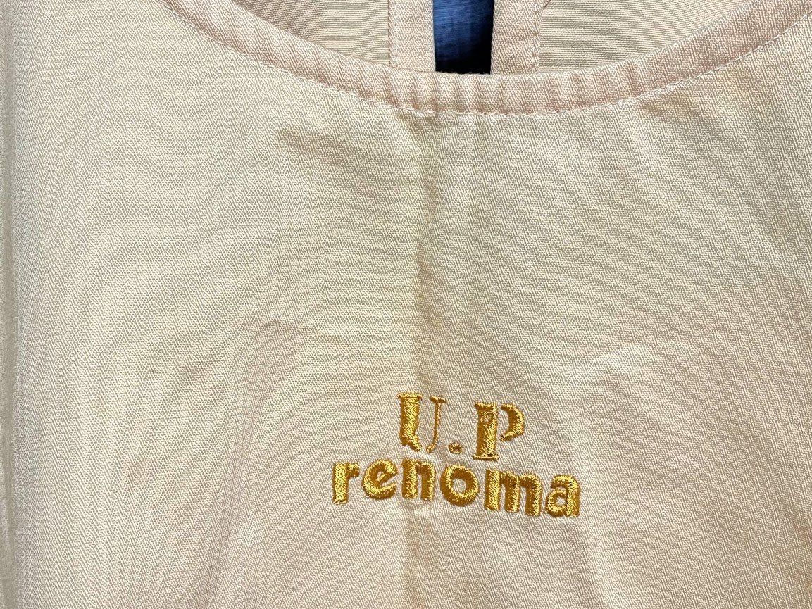 激レア 未使用 レノマ UP renoma 割烹着 コックコート キッチン ウエア ユニフォーム エプロン u.p レストラン 美容室 床屋 （R9)_画像3