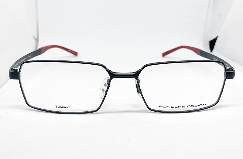 PORSCHE DESIGN 正規品 眼鏡フレーム メガネ P8724-D 56□ マットブラック 黒縁 / 赤 チタン 軽量 日本製 メンズ スクエア_画像3