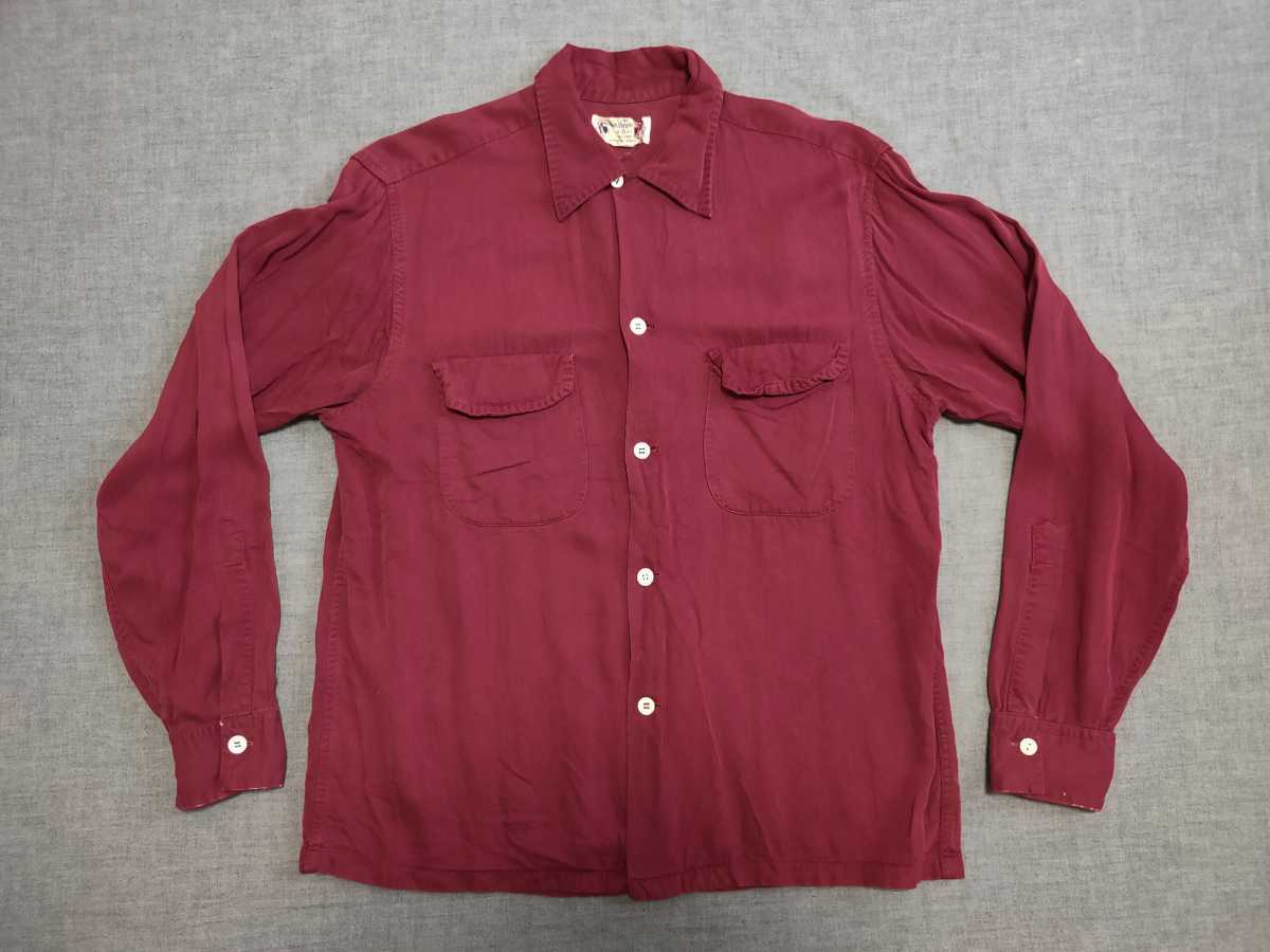 ビンテージ Van Heusen シャツ ループ留め 50s オープン US ロカビリー