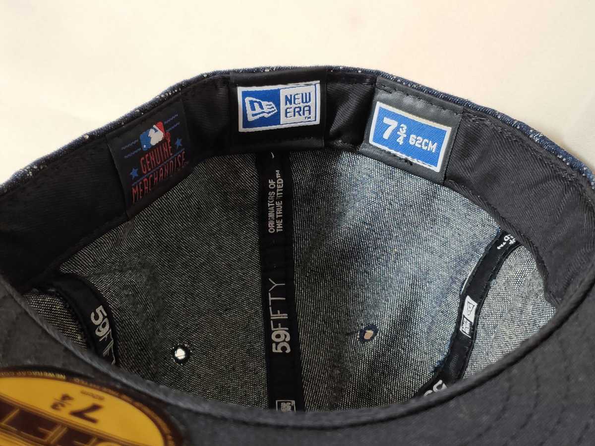 レア 限定 NEW ERA 59FIFTY LA キャップ デニム シルバー ブルー ロサンゼルス ドジャース ニューエラ キャップ エルエー cap メタリック _画像9