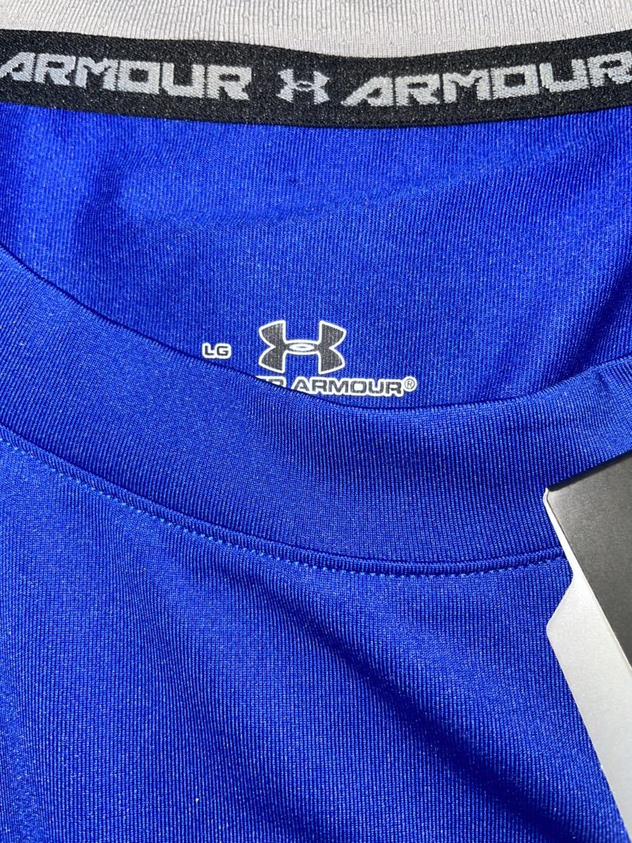  быстрое решение бесплатная доставка как новый с биркой Under Armor UNDER ARMOUR нижняя рубашка компрессионный рубашка LG размер синий blue 