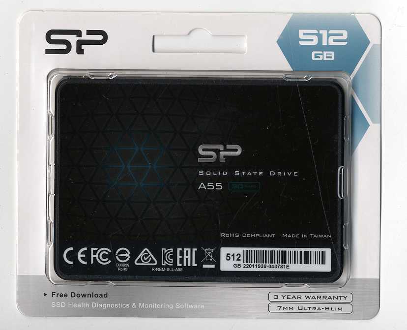 ◎シリコンパワー SSD 512GB 3D NAND採用 SATA3 6Gb/s 2.5インチ 7mm A55シリーズ SP512GBSS3A55S25_画像1